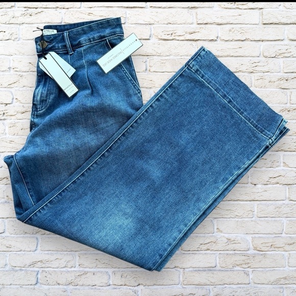 NWT Bagatelle Collection Wide Leg Tailored High Rise Denim Blue Jeans 28 - Picture 5 of 5